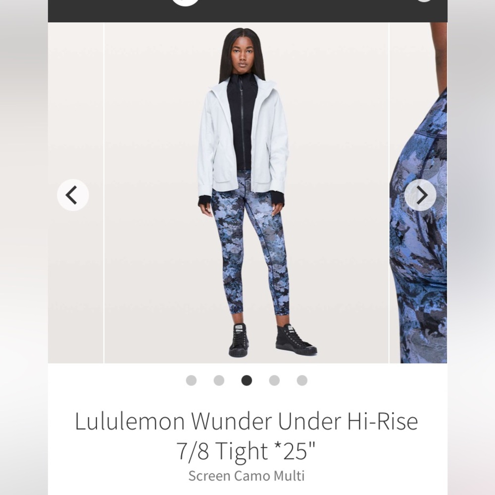 Lululemon high times Wunder under HR screen Camo compression blue Leggings 25” 2